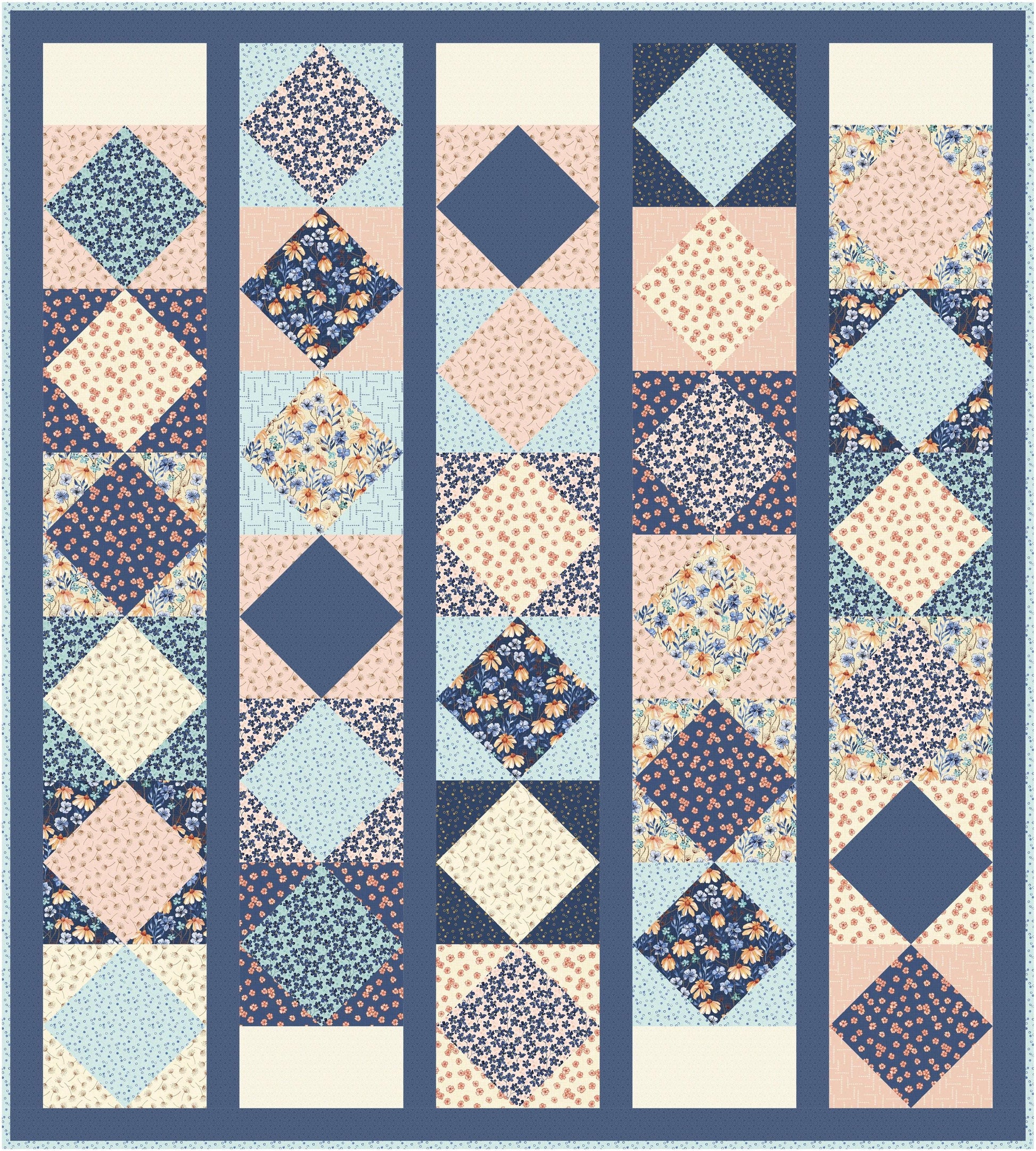 Diamond Drop Quilt Pattern PDF Version, Cuddle Cat Quiltworks CCQ099, Fat Quarter Friendly Quilt Pattern