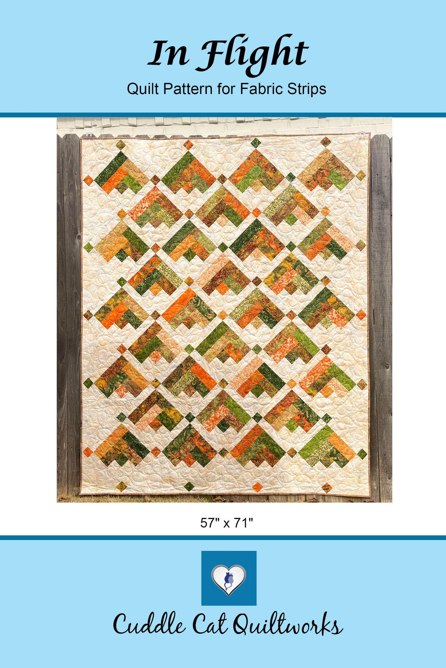 In Flight Quilt Pattern Printed Version - Cuddle Cat Quiltworks CCQ094, Strip Pack Quilt Pattern, Easy Jelly Roll Quilt Pattern