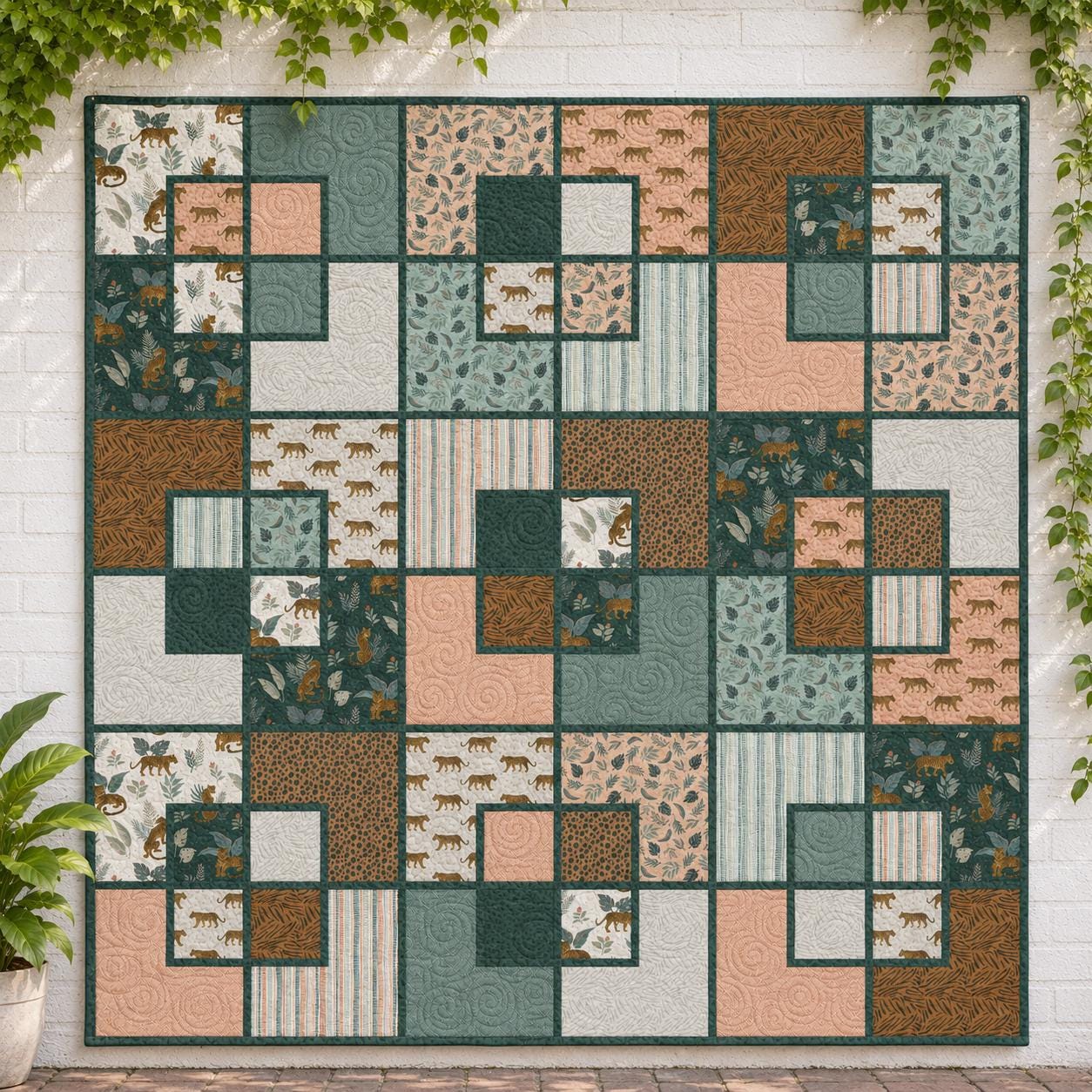 Window Boxes Quilt Pattern PDF Version, Cuddle Cat Quiltworks CCQ0105, Quilt Pattern for 10 inch Squares