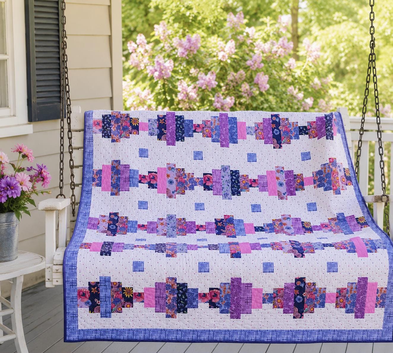 Good Vibrations Strip Quilt Pattern PDF Version, Cuddle Cat Quiltworks CCQ105, Strip Pack Quilt Pattern, Easy Jelly Roll Quilt Pattern