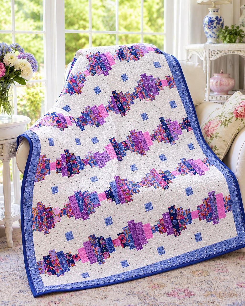 Good Vibrations Strip Quilt Pattern Printed Version - Cuddle Cat Quiltworks CCQ105, Strip Pack Quilt Pattern, Jelly Roll Quilt Pattern