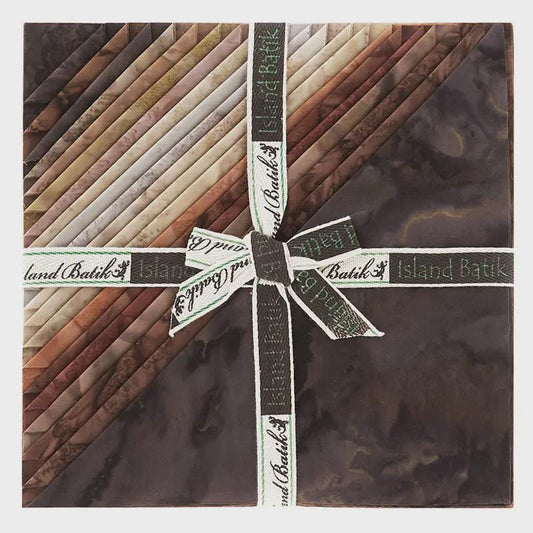 Island Batik Breathtaking Browns Stack/Layer Cake - 42 - 10" Fabric Squares, Brown Batik Fabric Layer Cake