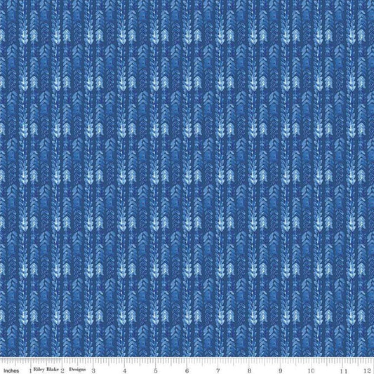 Sunshine & Dewdrops Brush Strokes Royal Blue Fabric - Riley Blake C11976, Blue Blender Fabric By the Yard