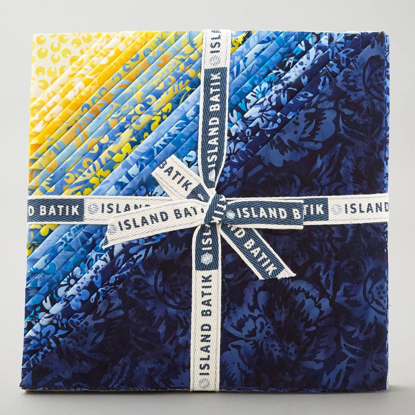Island Batik Countryside Charm Stack/Layer Cake - 42 - 10" Fabric Squares, Blue and Yellow Batik Fabric Layer Cake