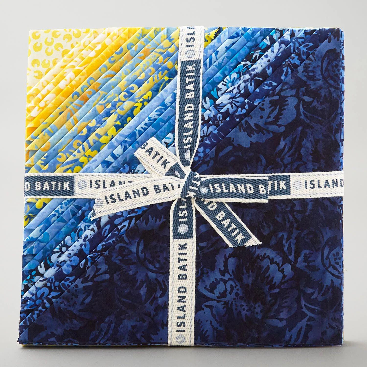 Island Batik Countryside Charm Stack/Layer Cake - 42 - 10" Fabric Squares, Blue and Yellow Batik Fabric Layer Cake