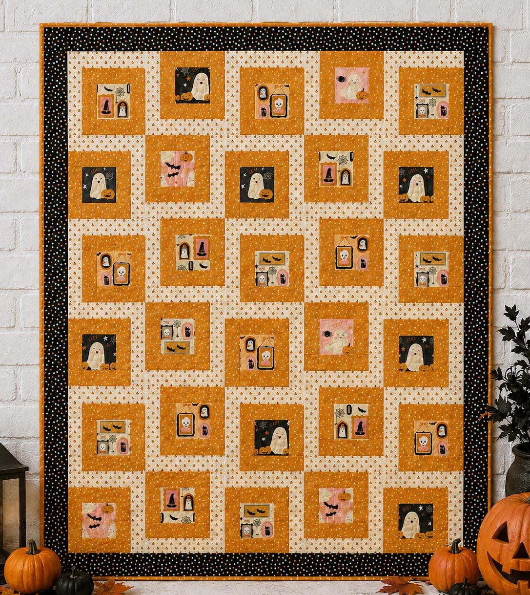 Around the Block Charm Square Quilt Pattern - Printed Version - Cuddle Cat Quiltworks CCQ0107, Log Cabin Quilt Pattern for Charm Squares