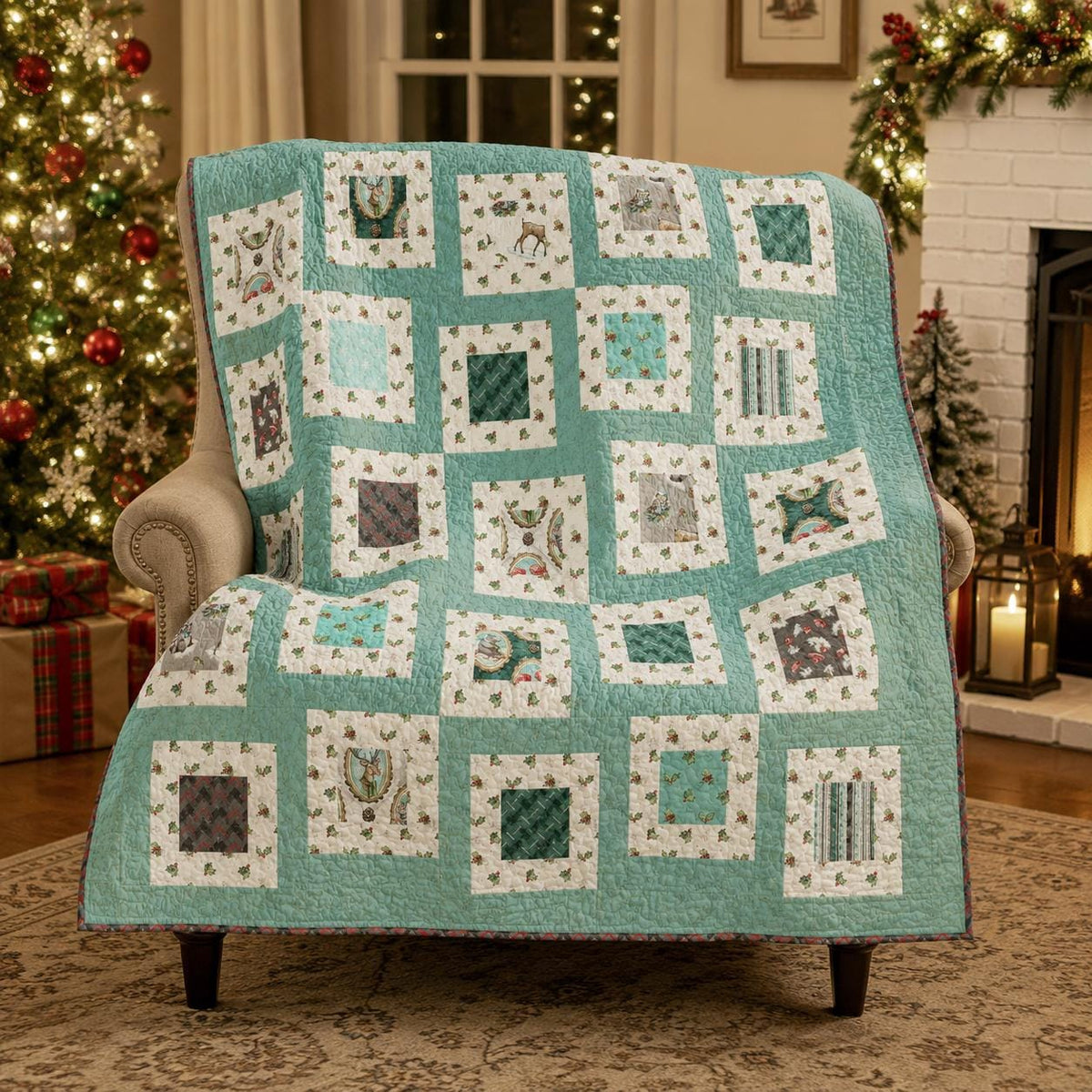 Around the Block Charm Square Quilt Pattern - Printed Version - Cuddle Cat Quiltworks CCQ0107, Log Cabin Quilt Pattern for Charm Squares