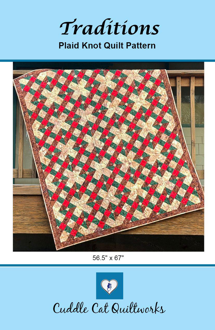 Traditions Quilt Pattern PDF Version - Cuddle Cat Quiltworks CCQ096 - Plaid Knot Quilt Pattern