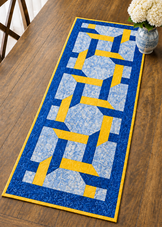 Woven Squares Table Runner Pattern - Printed Version