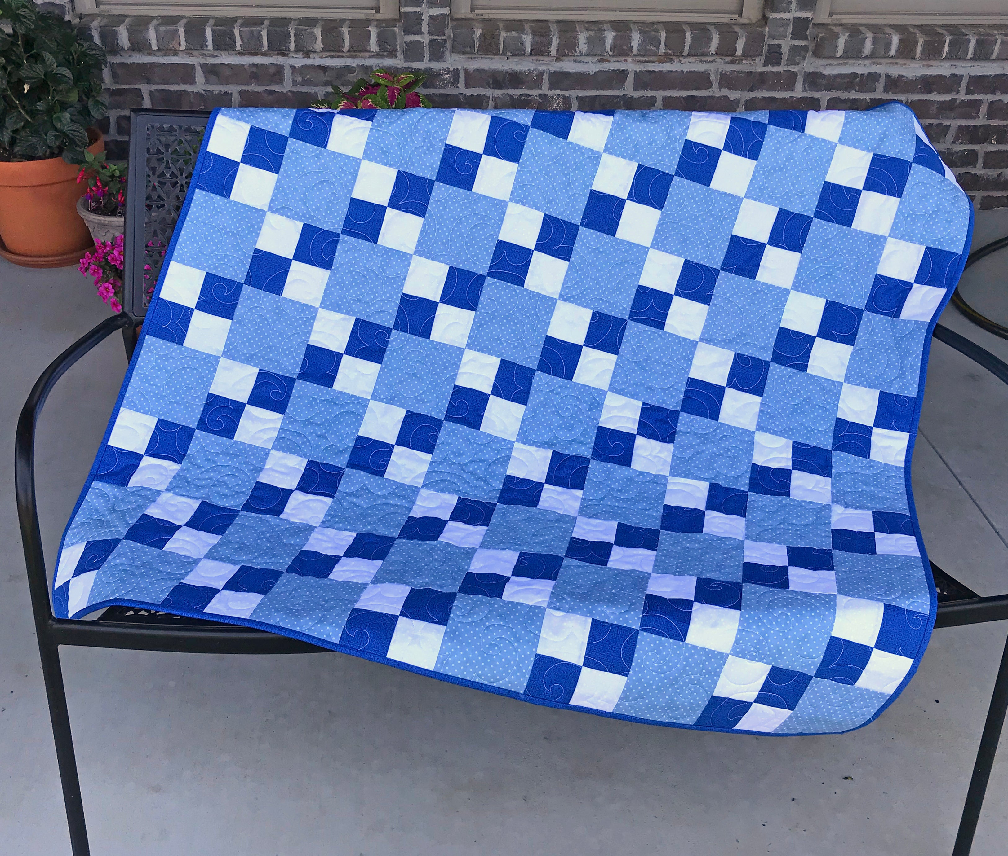 Four Patch Rag Quilt Stacking Blocks Double Four Patch Quilt Pattern with Four Size Options ...