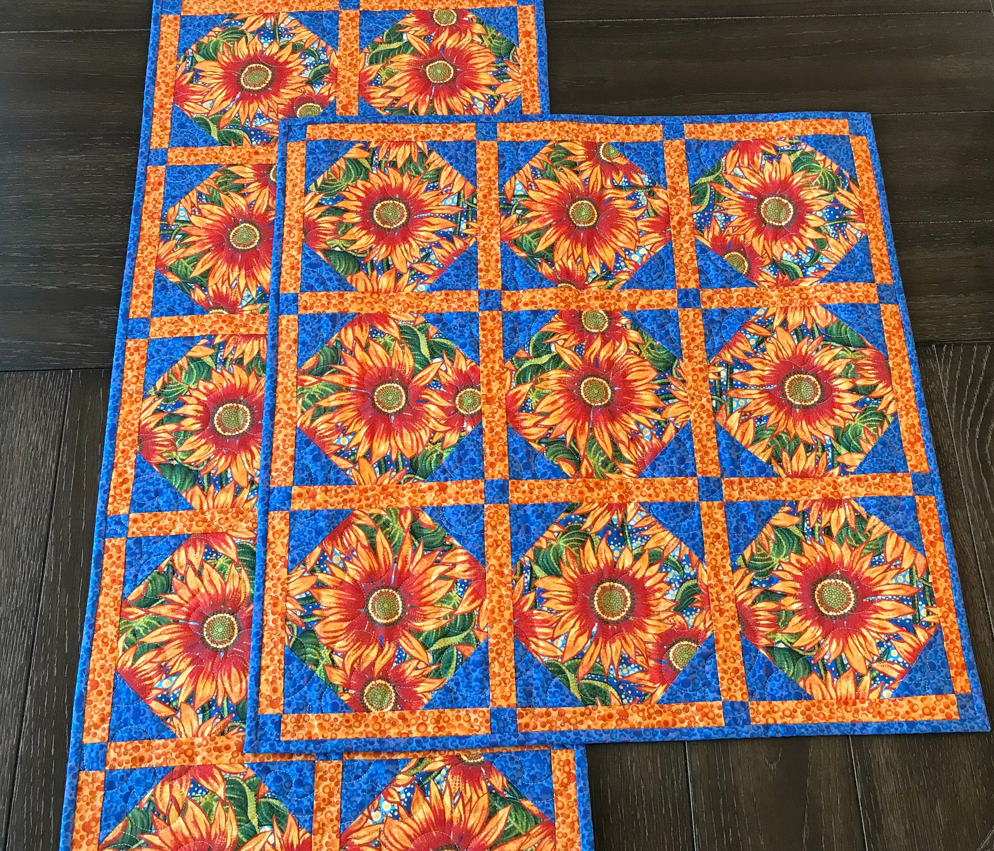 Kaleidoscope Table Runner and Table Topper Pattern - Digital Pattern - Handmade Quilts, Digital Patterns, and Home Décor items online - Cuddle Cat Quiltworks