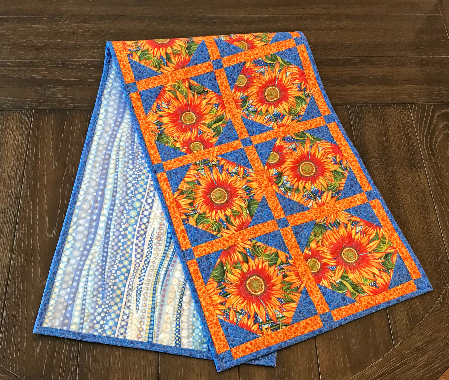 Sunflower Themed Table Runner - Handmade Quilts, Digital Patterns, and Home Décor items online - Cuddle Cat Quiltworks