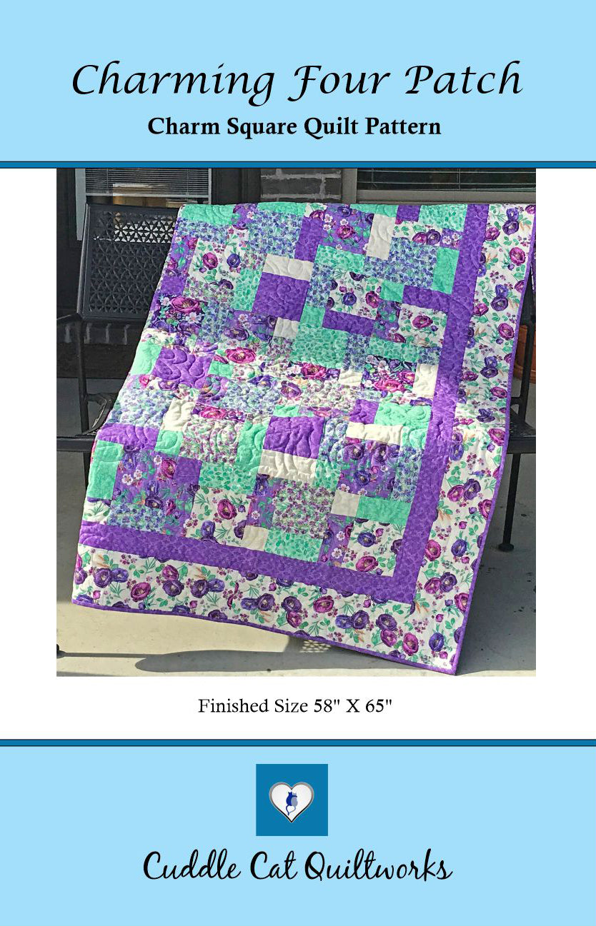 Simple Charm Pack Baby Quilt Pattern - Free Four Square Quilt Pattern