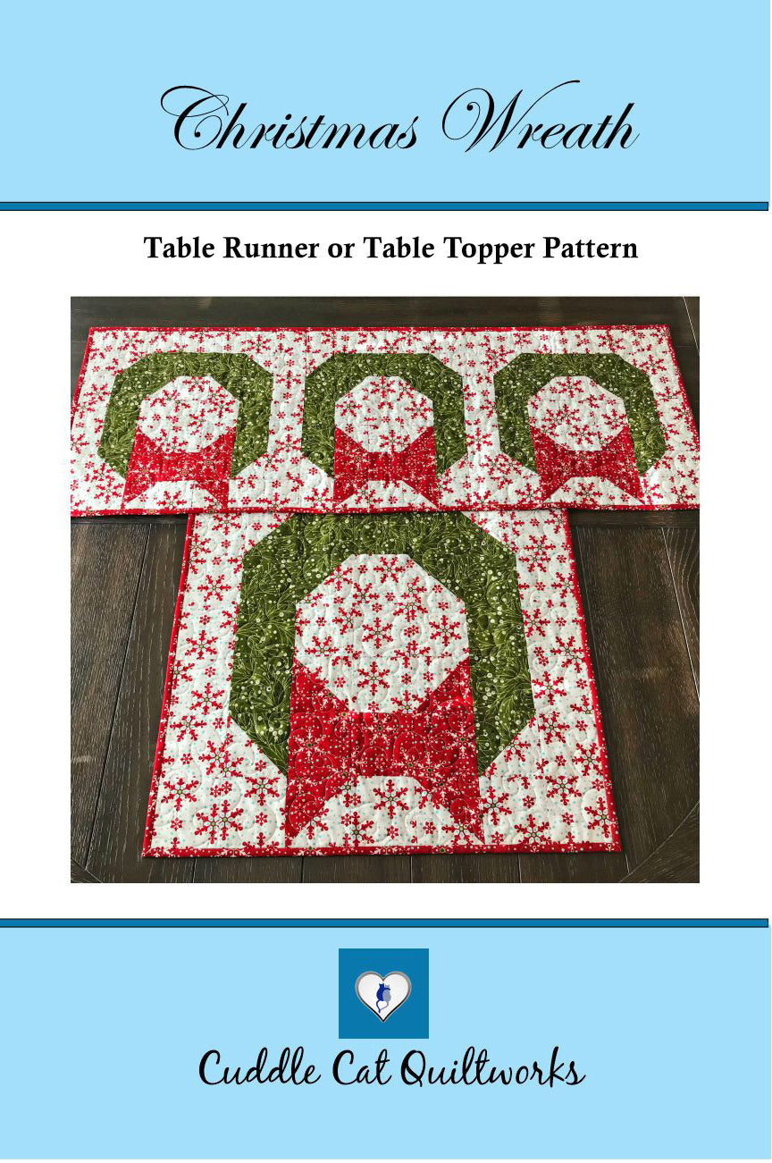 Front cover of Christmas Wreath table runner and topper pattern