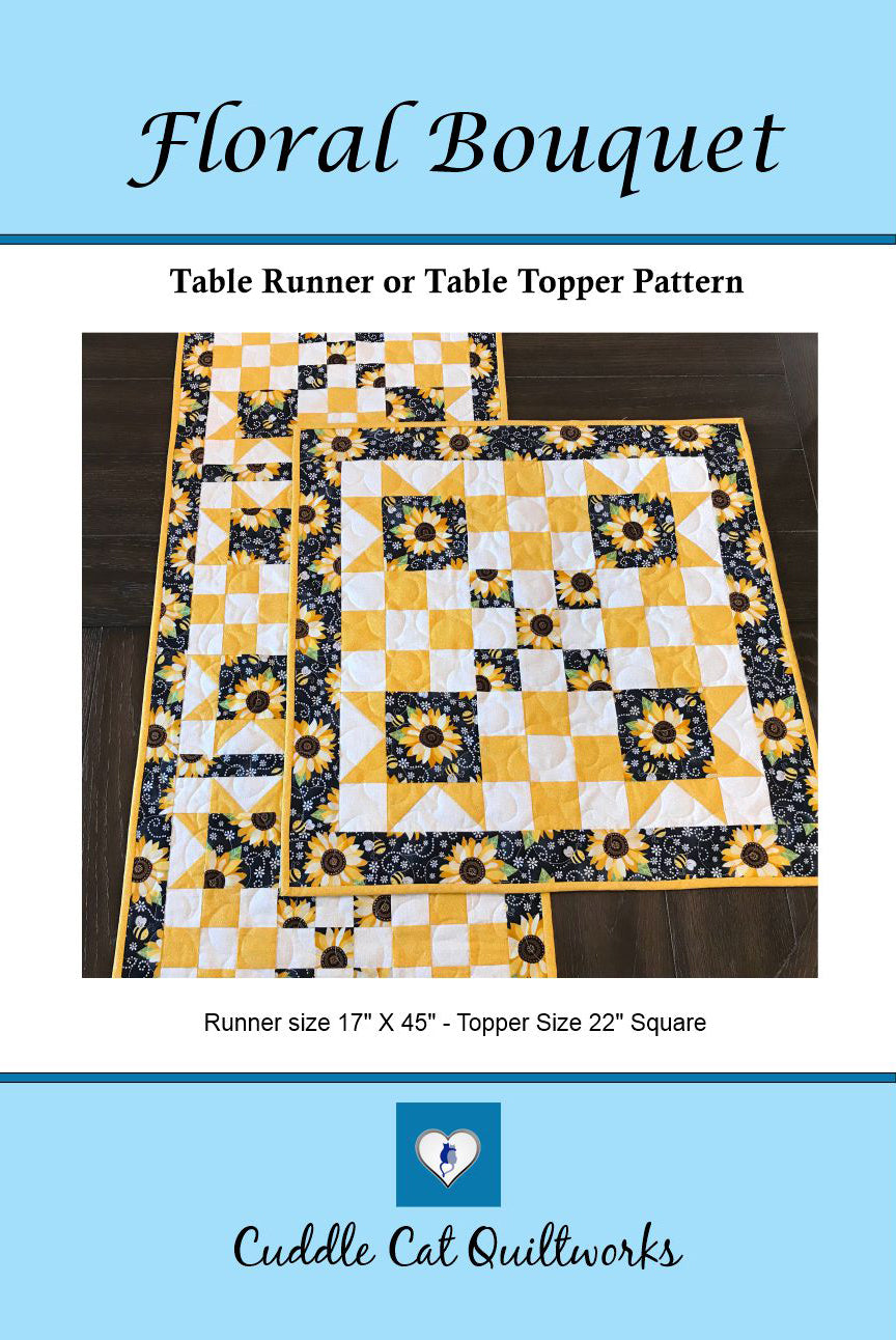Front cover of Floral Bouquet table runner and topper pattern
