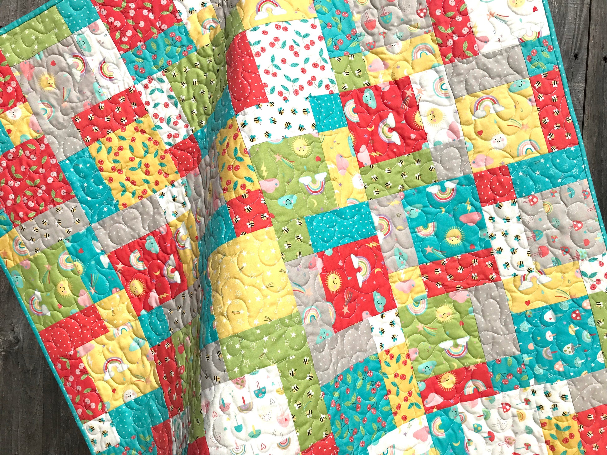 Charming Baby Quilt Pattern for Charm Squares - Digital Quilt Pattern - Handmade Quilts, Digital Patterns, and Home Décor items online - Cuddle Cat Quiltworks