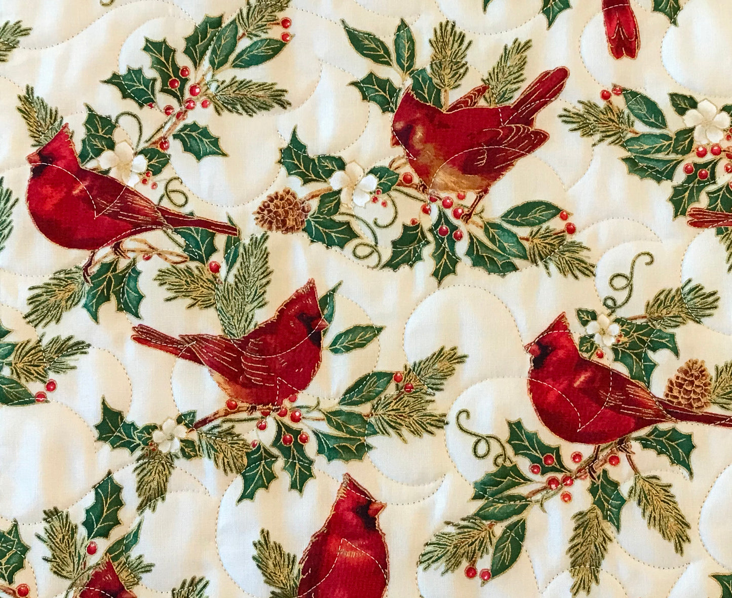 Christmas Cardinal Table Topper - Handmade Quilts, Digital Patterns, and Home Décor items online - Cuddle Cat Quiltworks