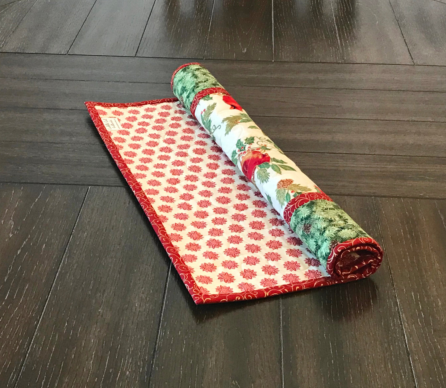 Christmas Cardinal Table Topper - Handmade Quilts, Digital Patterns, and Home Décor items online - Cuddle Cat Quiltworks