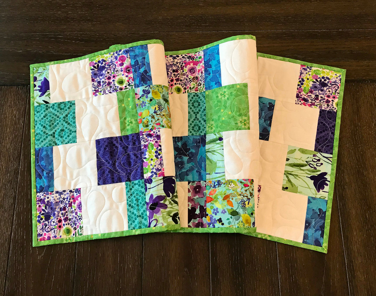 Dancing Squares Table Runner Pattern - Digital Pattern - Handmade Quilts, Digital Patterns, and Home Décor items online - Cuddle Cat Quiltworks