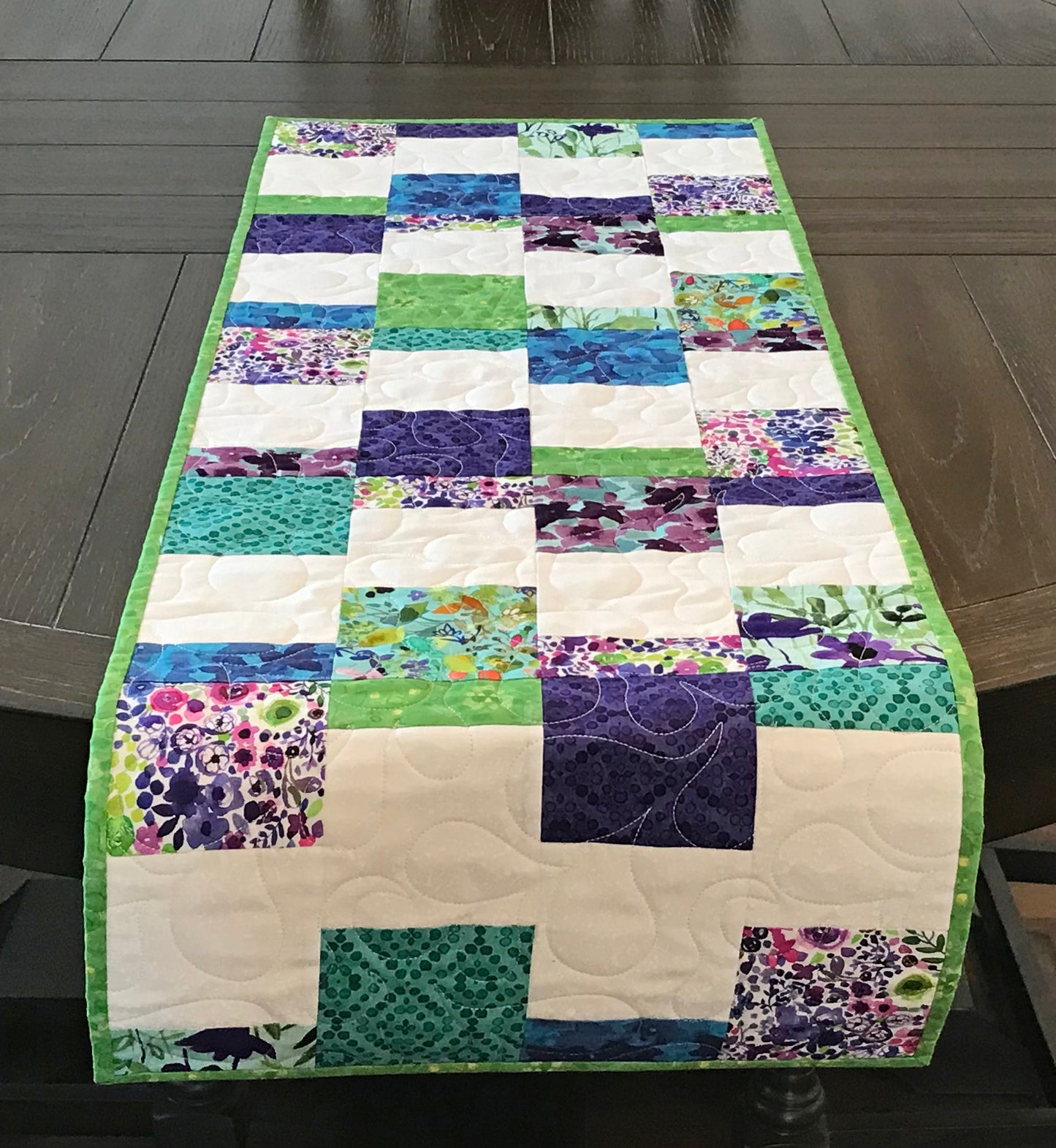 Dancing Squares Table Runner Pattern - Digital Pattern - Handmade Quilts, Digital Patterns, and Home Décor items online - Cuddle Cat Quiltworks