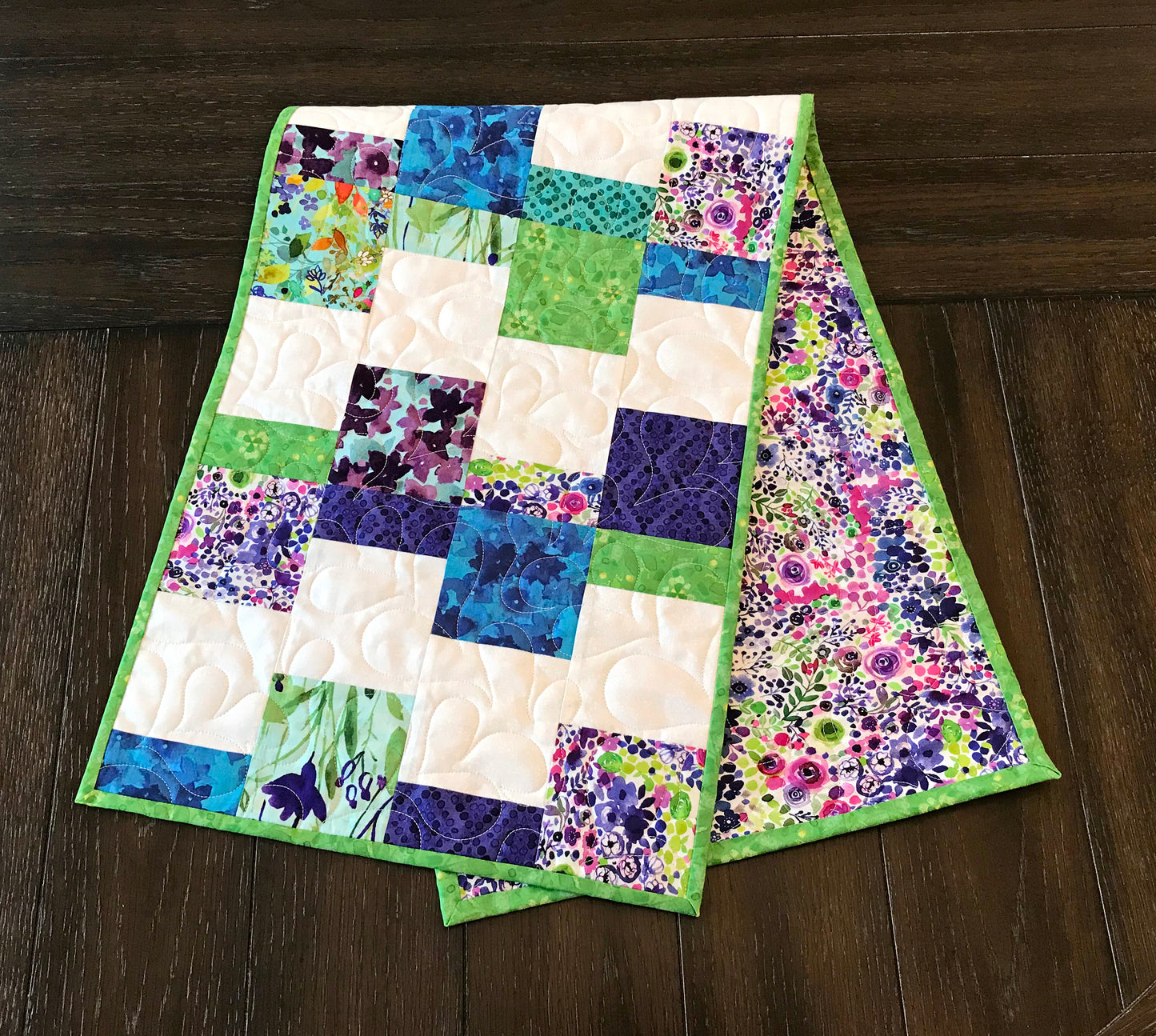 Dancing Squares Table Runner Pattern - Digital Pattern - Handmade Quilts, Digital Patterns, and Home Décor items online - Cuddle Cat Quiltworks