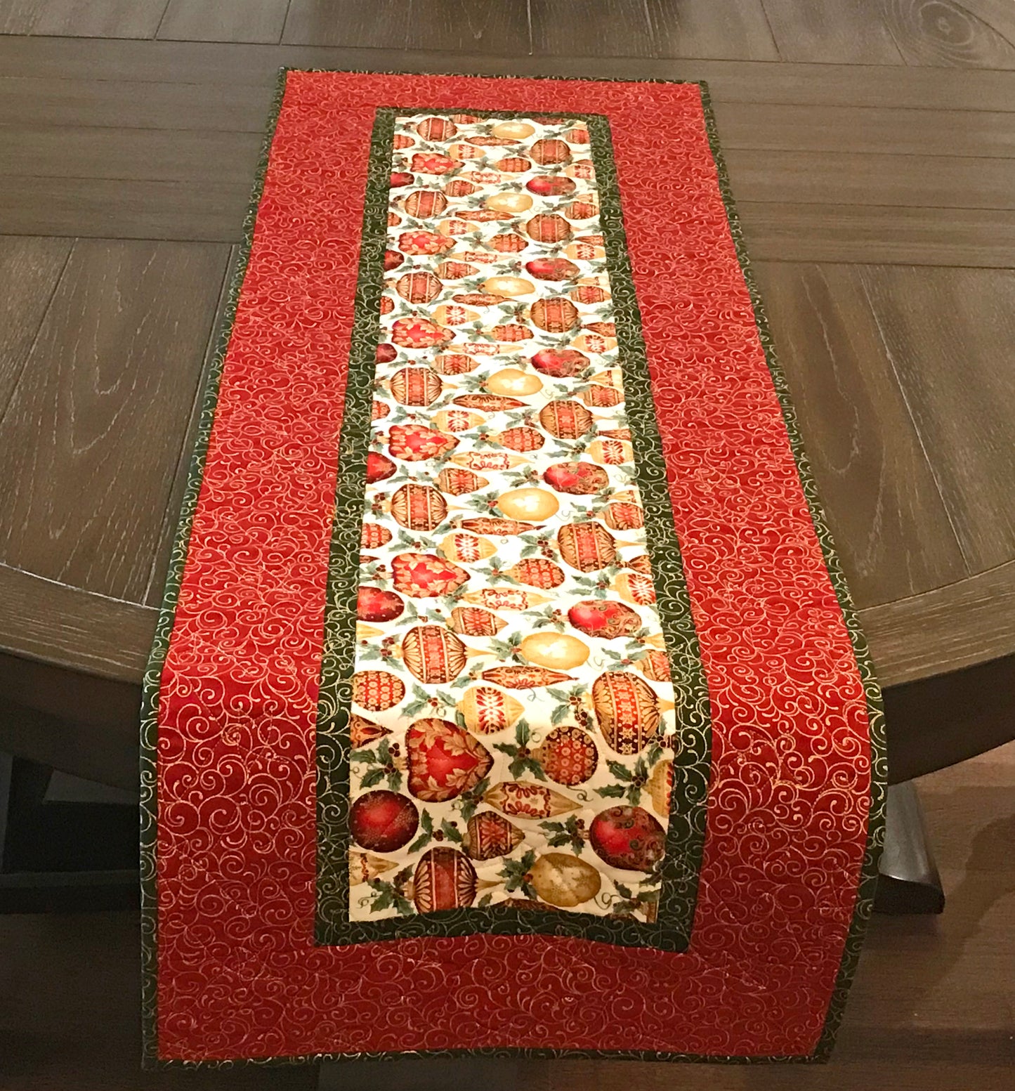 Christmas Ornament Table Runner - Handmade Quilts, Digital Patterns, and Home Décor items online - Cuddle Cat Quiltworks