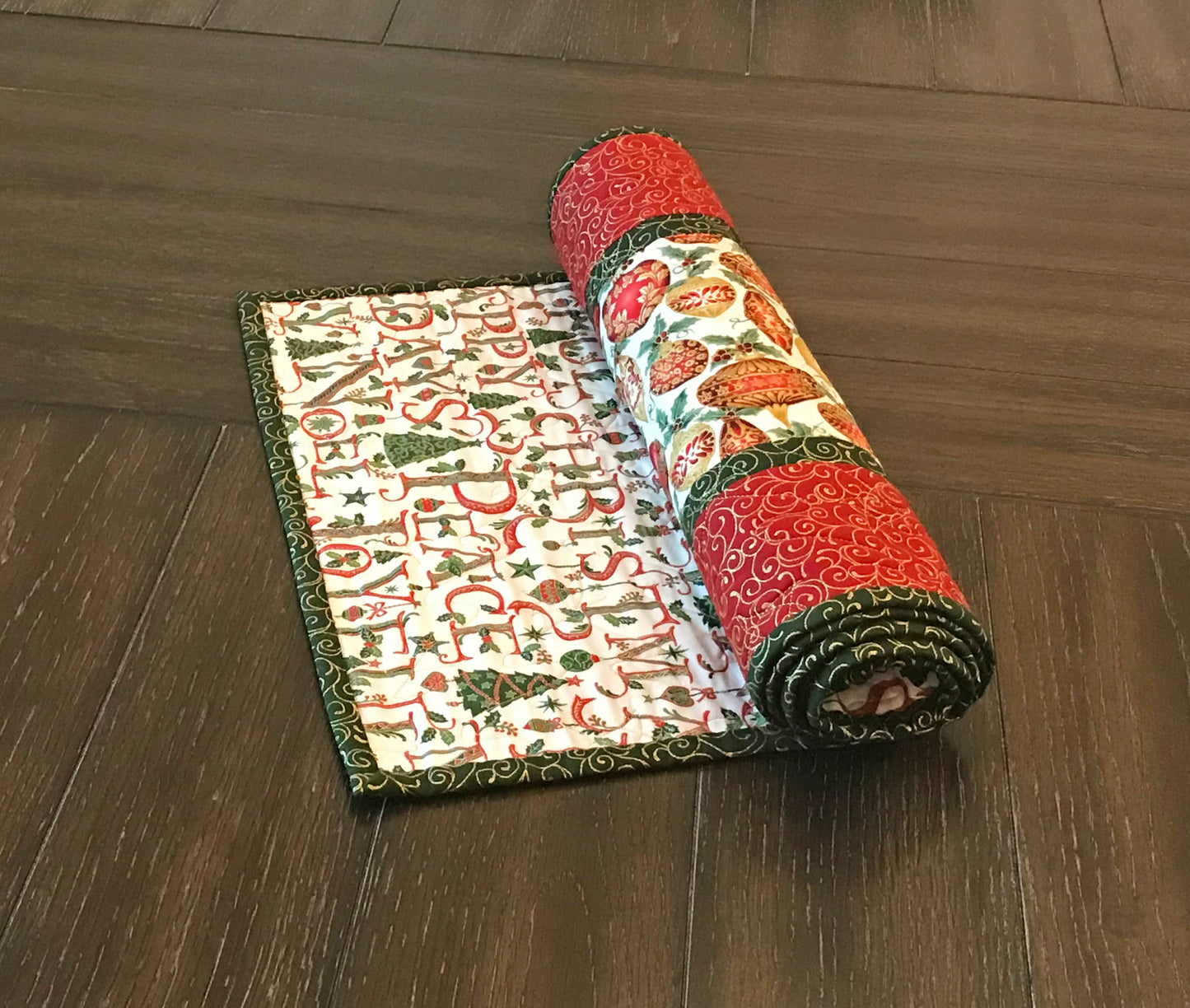 Christmas Ornament Table Runner - Handmade Quilts, Digital Patterns, and Home Décor items online - Cuddle Cat Quiltworks