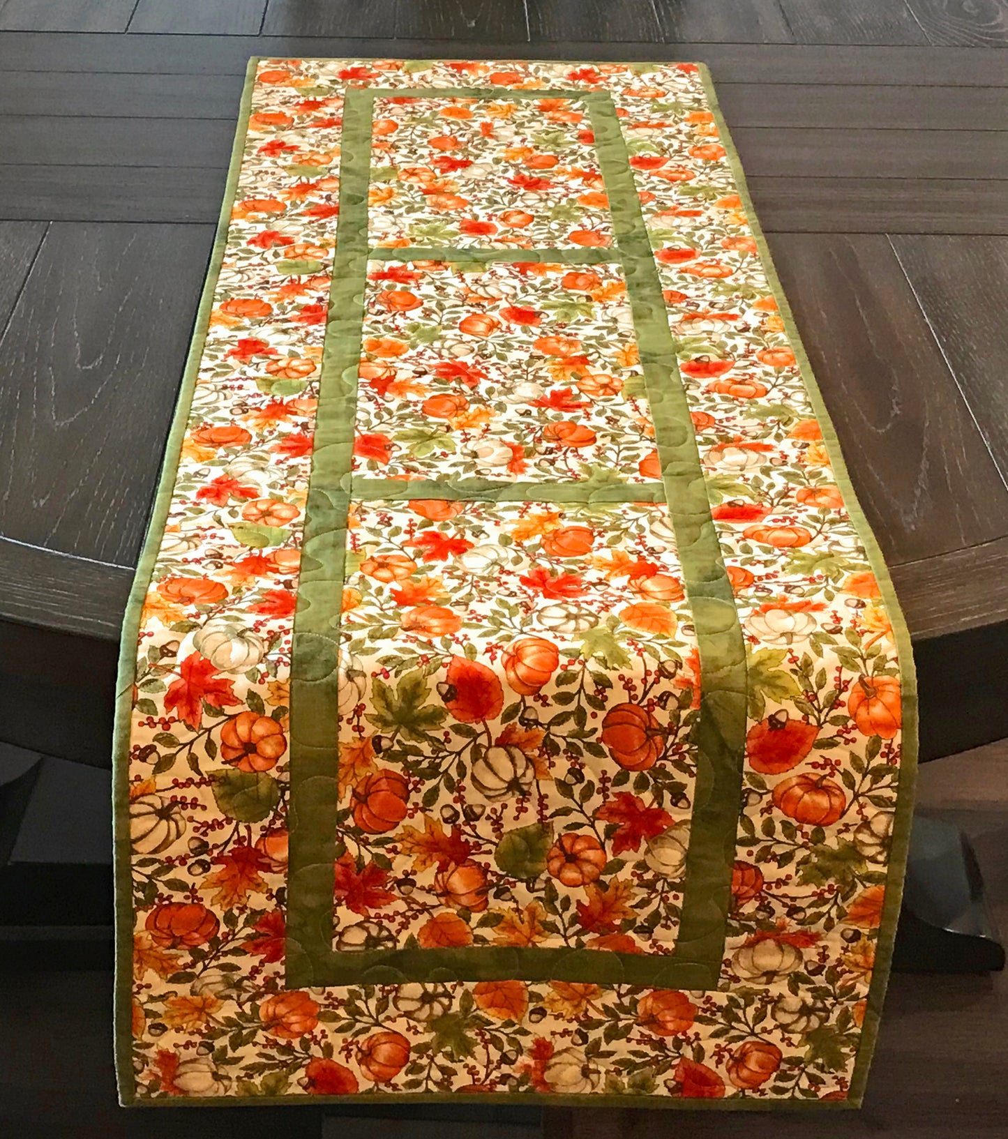 Fall Pumpkins Table Runner - Handmade Quilts, Digital Patterns, and Home Décor items online - Cuddle Cat Quiltworks