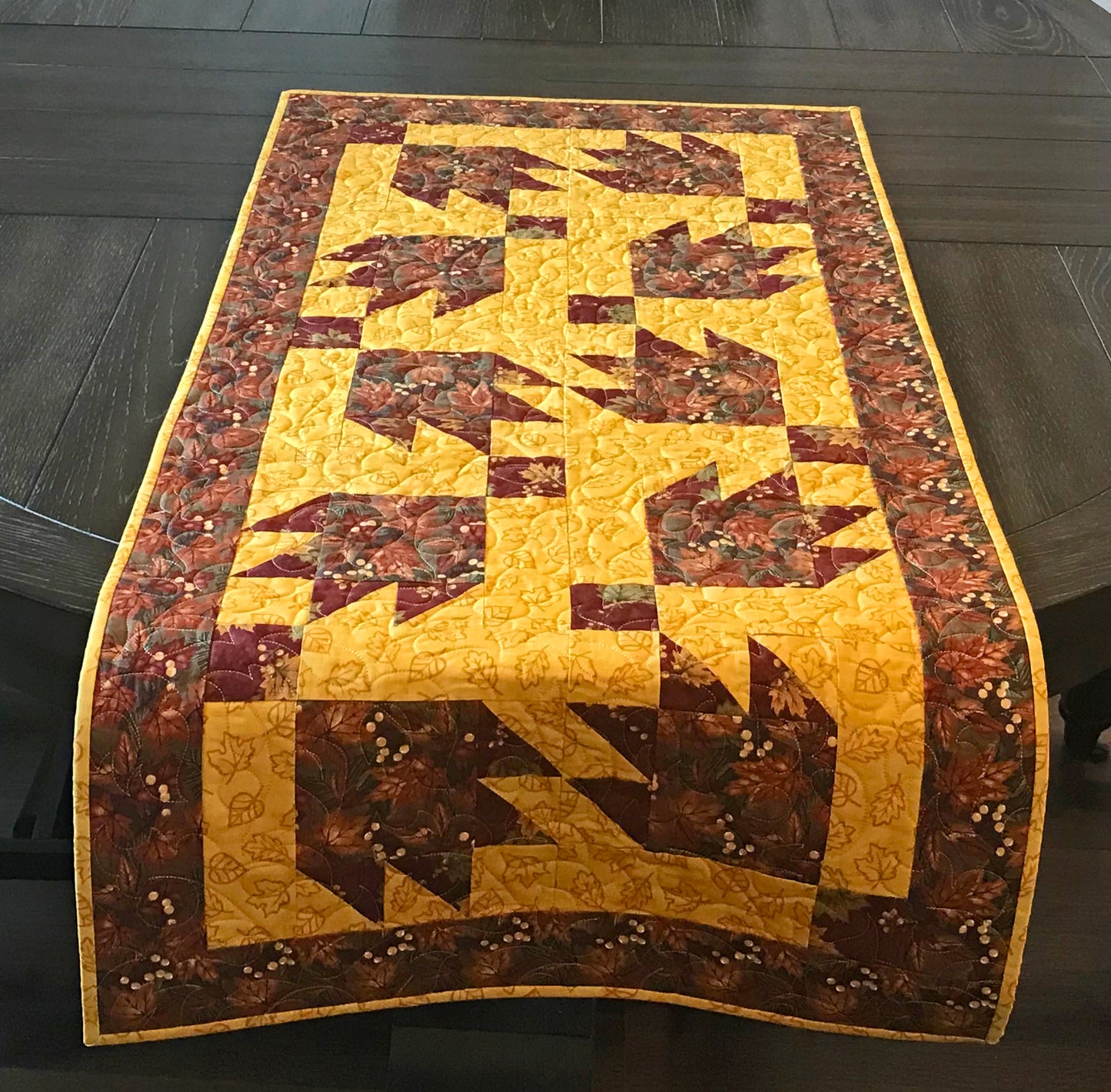 Fall Leaves Table Runner - Handmade Quilts, Digital Patterns, and Home Décor items online - Cuddle Cat Quiltworks