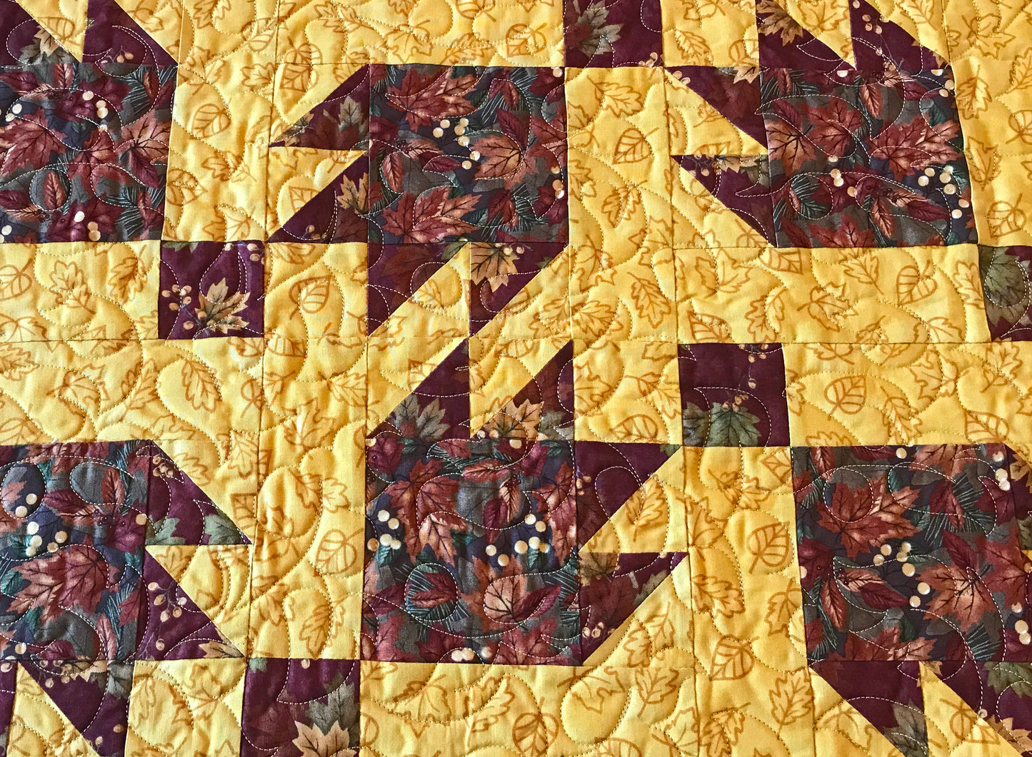 Fall Leaves Table Runner - Handmade Quilts, Digital Patterns, and Home Décor items online - Cuddle Cat Quiltworks