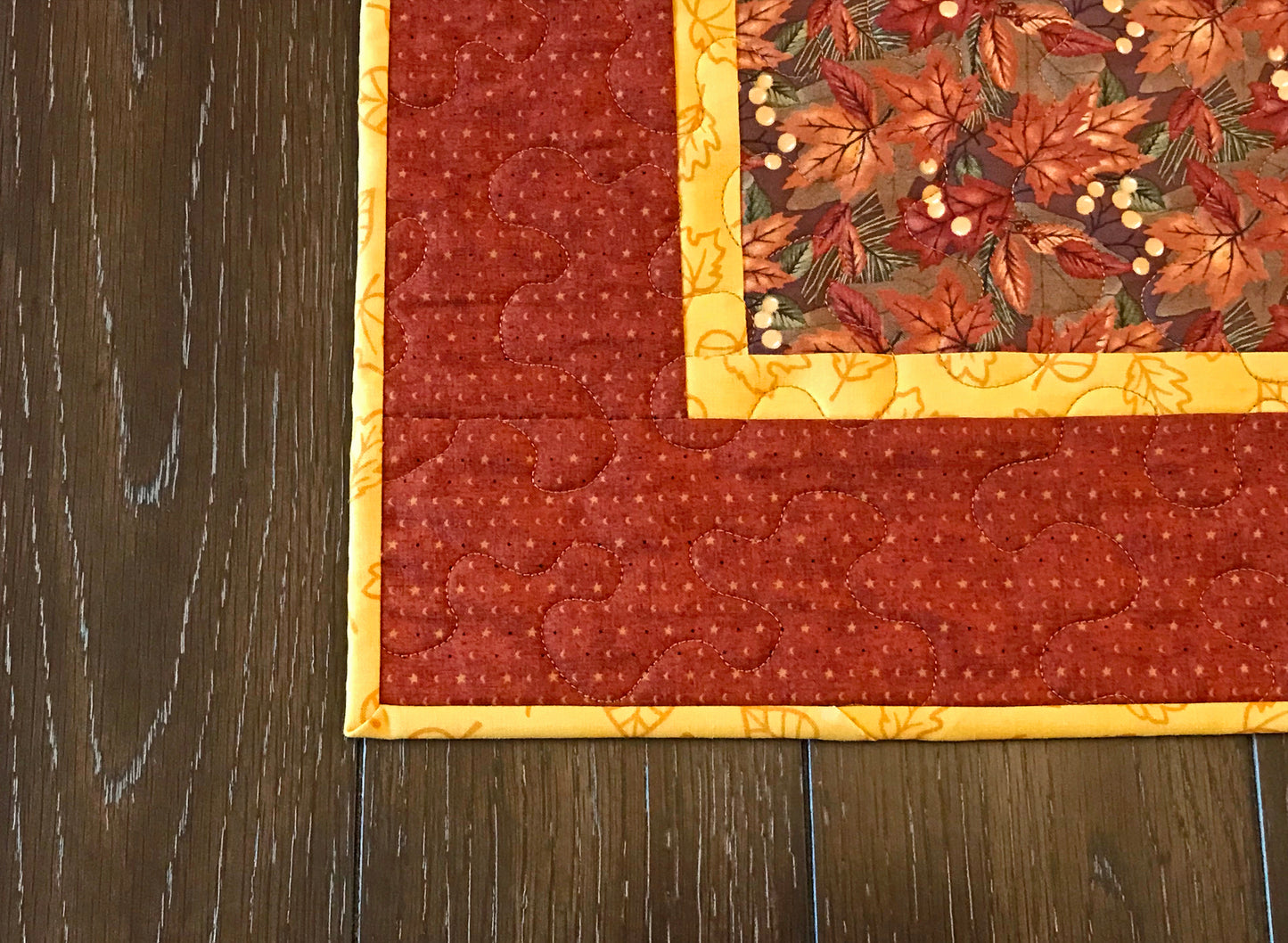Fall or Autumn Leaves Table Runner - Handmade Quilts, Digital Patterns, and Home Décor items online - Cuddle Cat Quiltworks