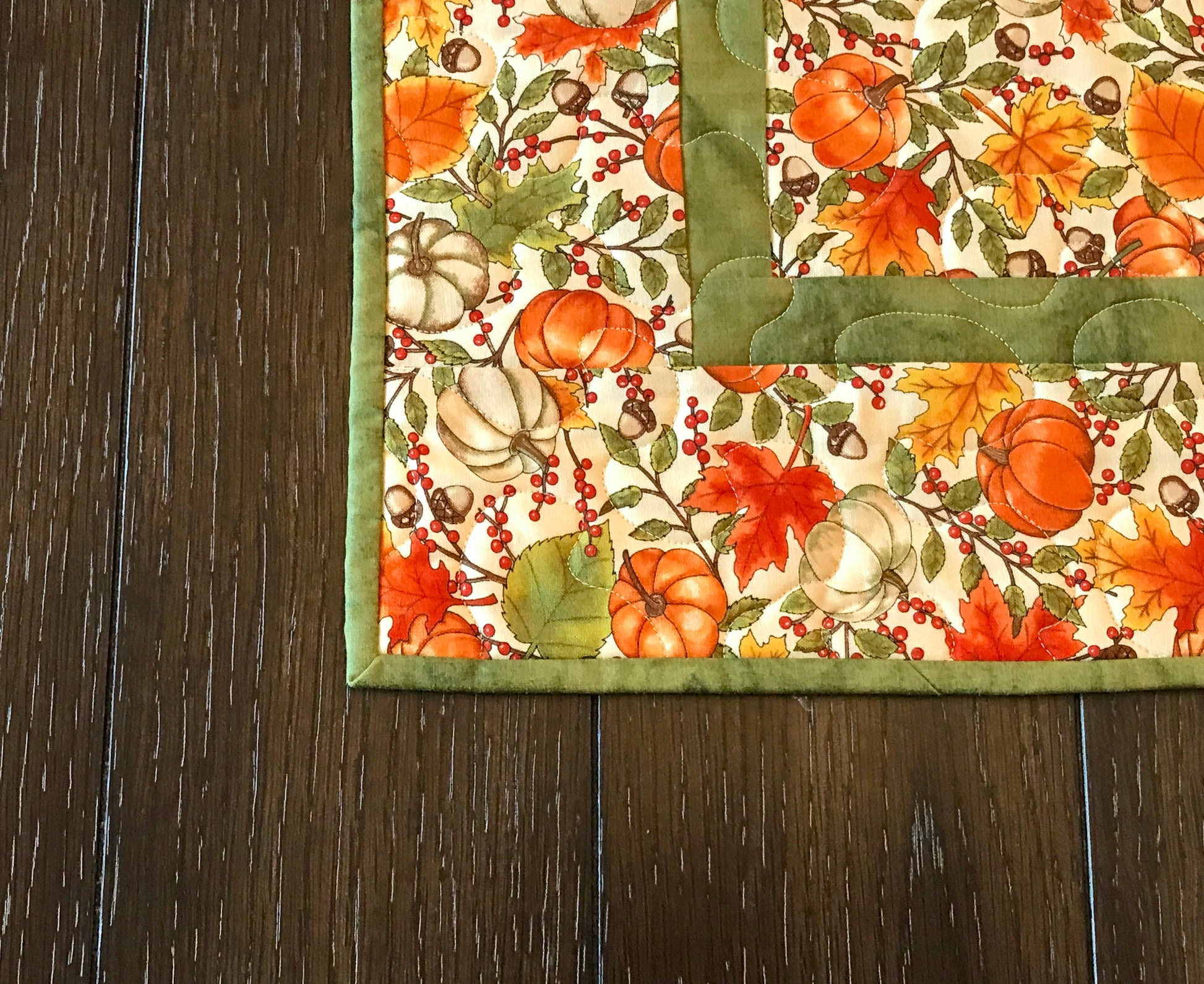 Fall Pumpkins Table Runner - Handmade Quilts, Digital Patterns, and Home Décor items online - Cuddle Cat Quiltworks