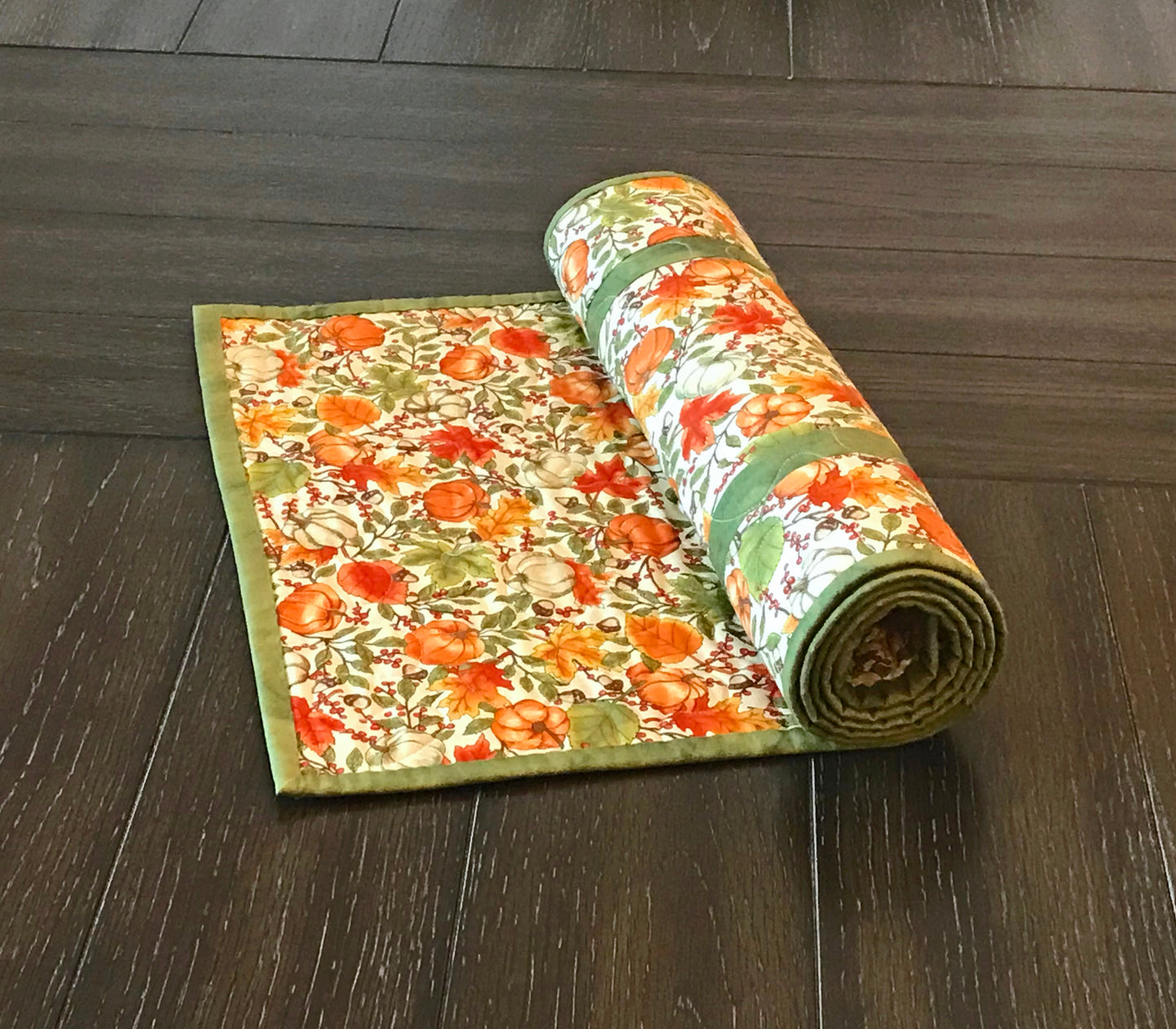 Fall Pumpkins Table Runner - Handmade Quilts, Digital Patterns, and Home Décor items online - Cuddle Cat Quiltworks