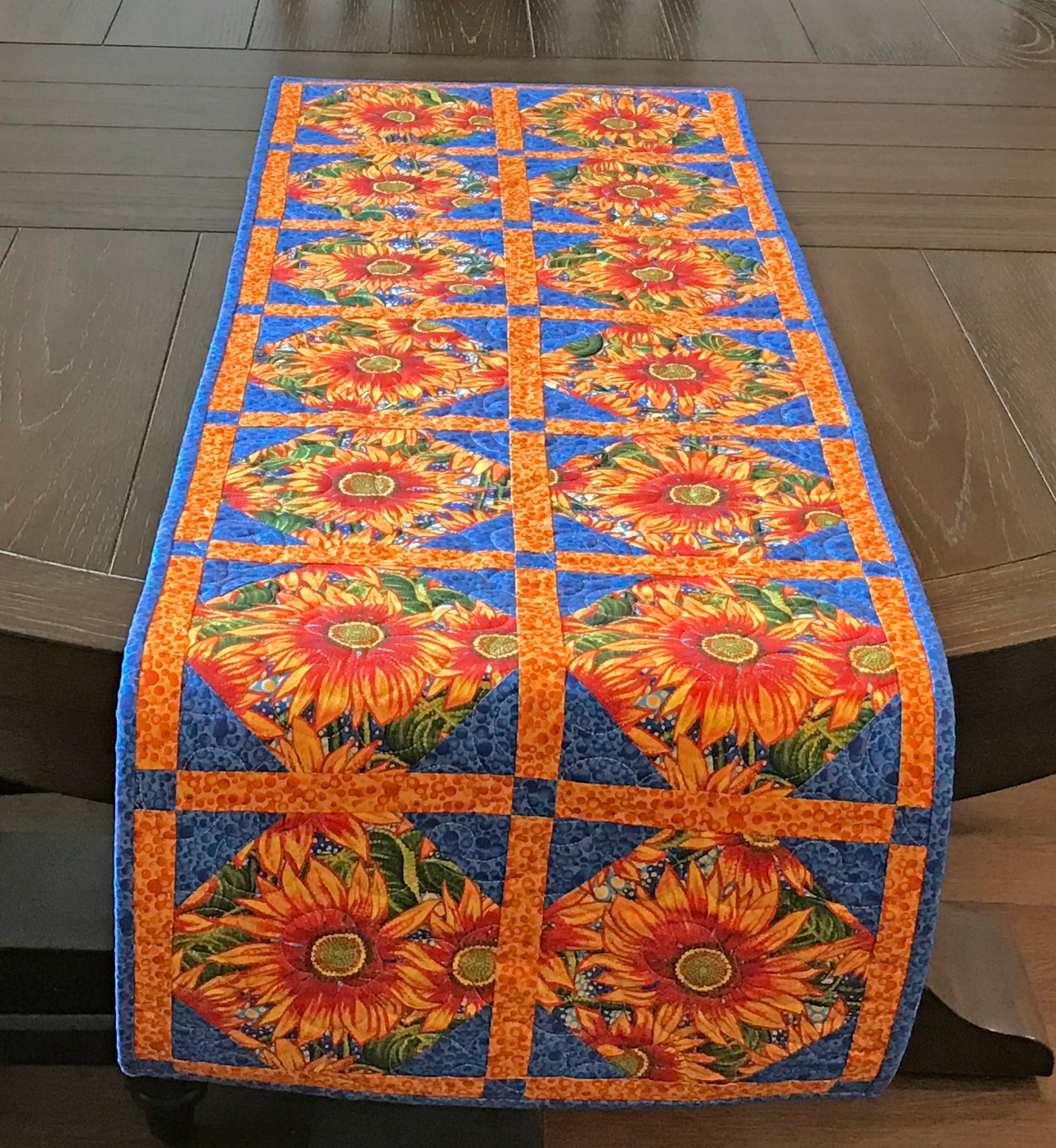 Sunflower Themed Table Runner - Handmade Quilts, Digital Patterns, and Home Décor items online - Cuddle Cat Quiltworks