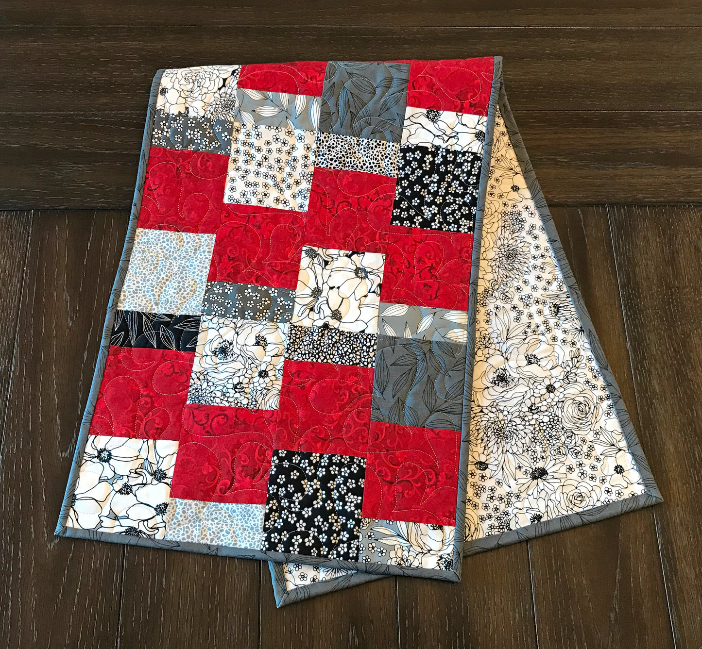 Dancing Squares Table Runner Pattern - Digital Pattern - Handmade Quilts, Digital Patterns, and Home Décor items online - Cuddle Cat Quiltworks