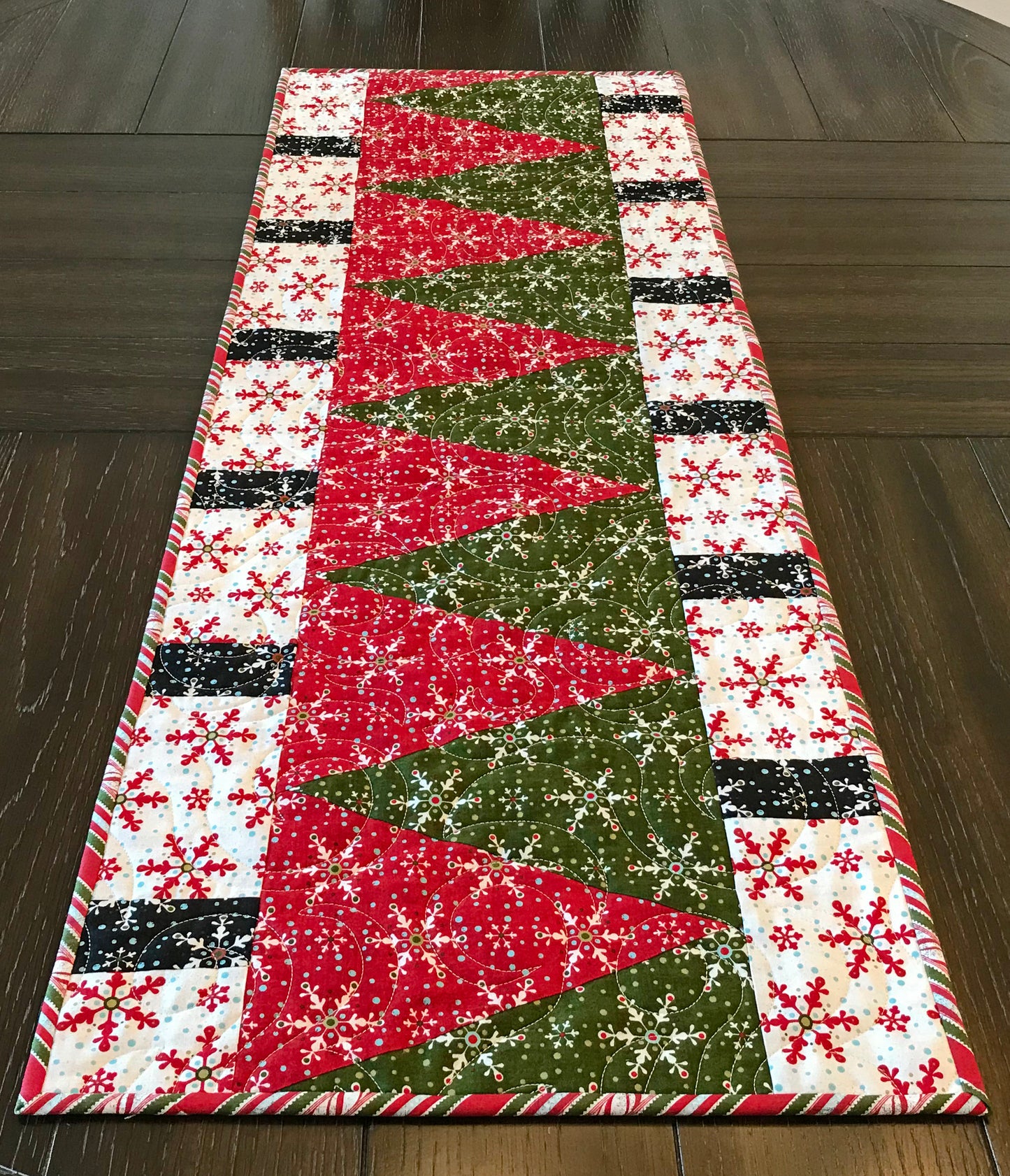 Christmas Tree Lane Table Runner Pattern - Digital Pattern - Handmade Quilts, Digital Patterns, and Home Décor items online - Cuddle Cat Quiltworks