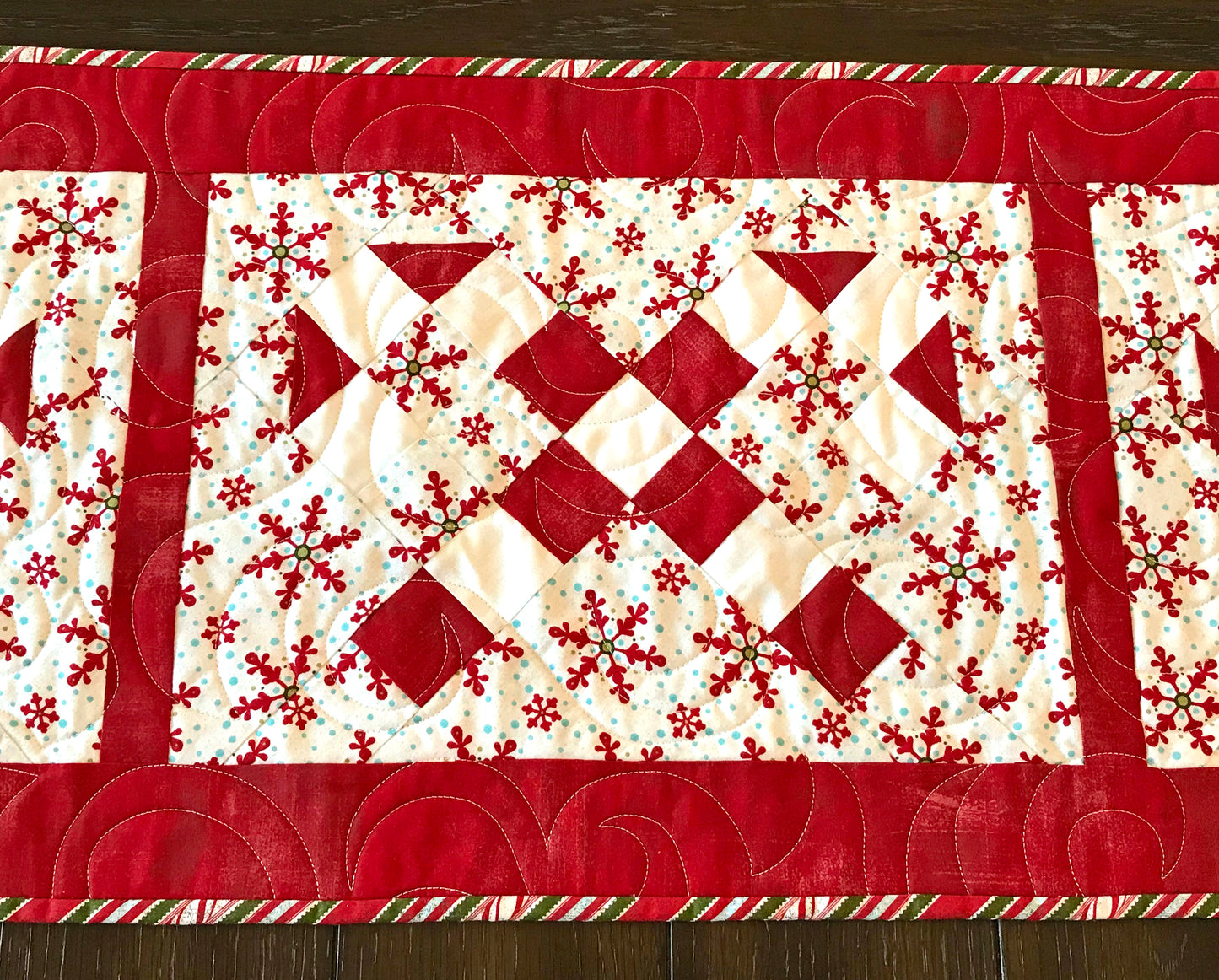 Candy Cane Lane Table Runner Pattern - Digital Pattern - Handmade Quilts, Digital Patterns, and Home Décor items online - Cuddle Cat Quiltworks