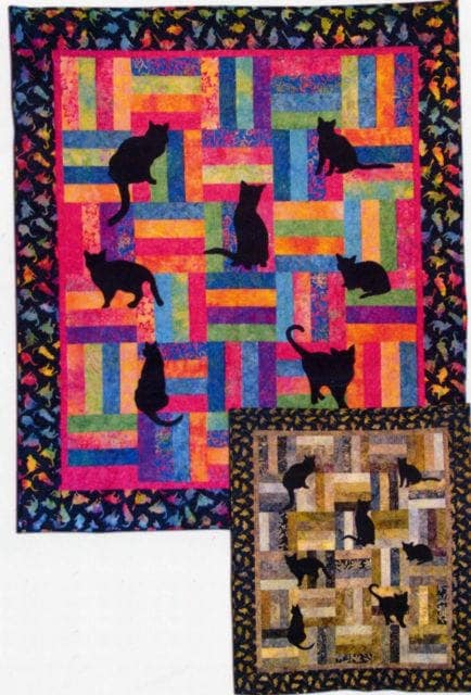Lap Kitties Quilt Pattern from Prairie Pieces, Cat Applique Quilt Pattern, Gift for Quilter, Fat Quarter Quilt Pattern, Easy Quilt Pattern