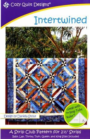 Intertwined Quilt Pattern - Cozy Quilt Design CQD01078, Jelly Roll Quilt Pattern, Strip Tube Ruler Pattern