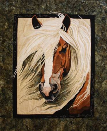Mistral Horse Pattern by Toni Whitney Design M011TW, Applique Horse Art Quilt Pattern, Raw Edge Applique Art Quilt Horse Pattern