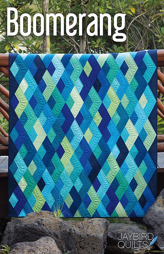 Boomerang Quilt Pattern - Jaybird Quilts JBQ-154, Fat Quarter Friendly Quilt Pattern, Five Quilt Sizes Included, Modern Quilt Pattern