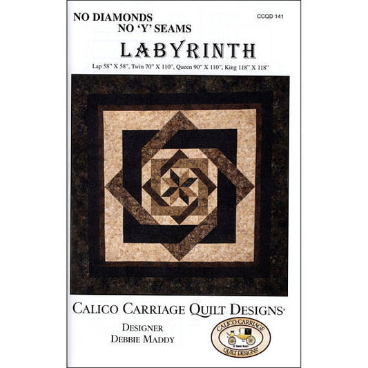 Labyrinth Quilt Pattern by Debbie Maddy from Calico Carriage Designs CCQD 141, Multi Size Quilt Pattern, Beginner Quilt Pattern