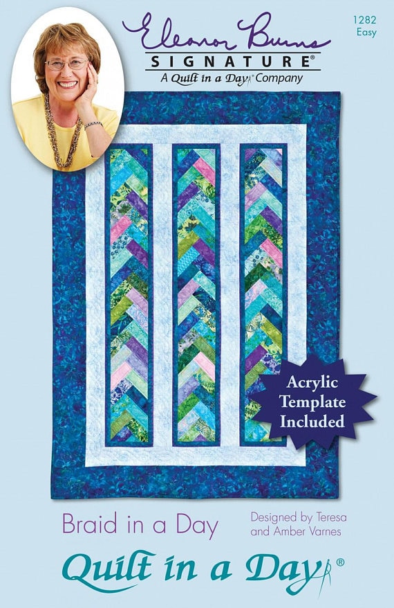 Braid in a Day Quilt Pattern - Eleanor Burns, Quilt in a Day, Acrylic Template Included, Jelly Roll Quilt Pattern, Multi Size Quilt Pattern