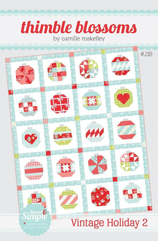 Vintage Holiday 2 Quilt Pattern - Thimble Blossoms 218, Fat Quarter Friendly Quilt Pattern - Christmas Quilt Pattern