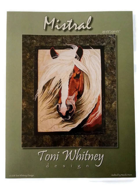 Mistral Horse Pattern by Toni Whitney Design M011TW, Applique Horse Art Quilt Pattern, Raw Edge Applique Art Quilt Horse Pattern