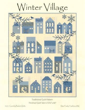 Winter Village Quilt Pattern - Laundry Basket Quilts - LBQ-0634-P, Applique Houses Quilt Pattern