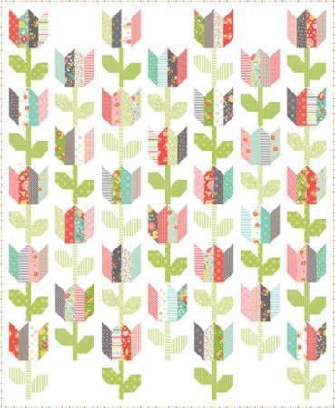Tulip Market Quilt Pattern - Corey Yoder Coriander Quilts CQ119, Jelly Roll Quilt Pattern - Strip Quilt Pattern