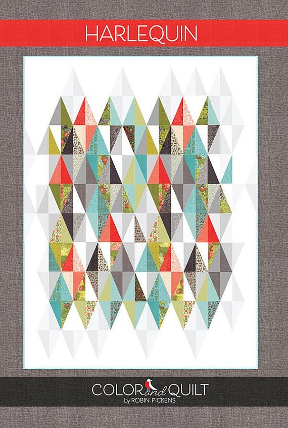 Harlequin Quilt Pattern - Robin Pickens Color and Quilt RPQP-H109, Modern Quilt Pattern - Layer Cake Friendly Quilt Pattern