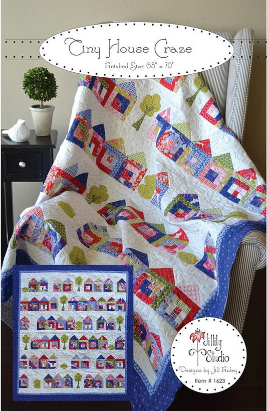 Tiny House Craze Quilt Pattern - Jillily Studio 1623, House Quilt Pattern - Fat Quarter Friendly Pattern - Town Quilt Pattern