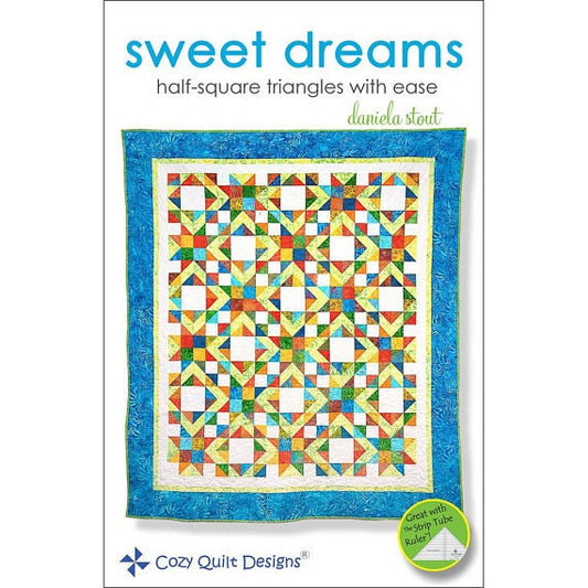 Sweet Dreams Quilt Pattern - Cozy Quilt Designs CQD01179, Jelly Roll Quilt Pattern, Star Quilt Pattern - Strip Tube Ruler Pattern